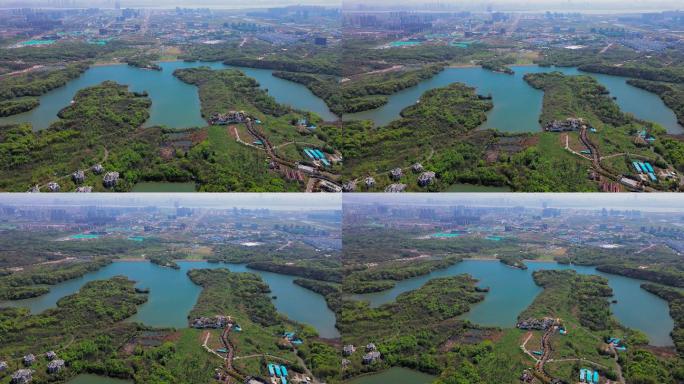 4K航拍南京珍珠泉佛手湖