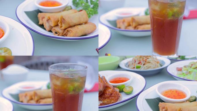 4k泰国美食餐厅素材