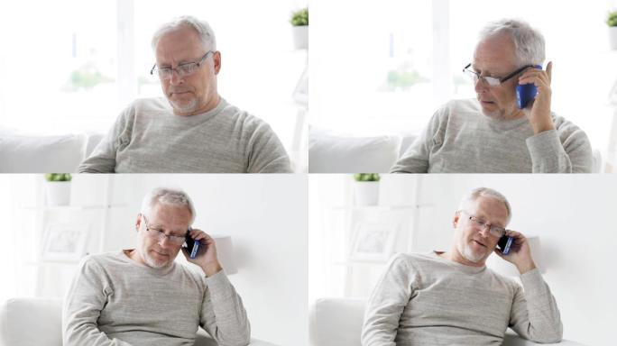 老年人使用手机打电话