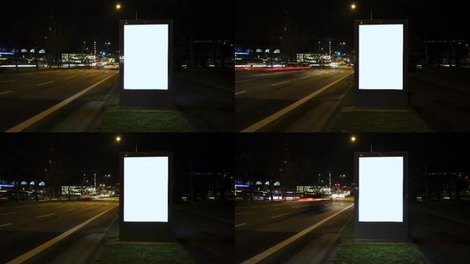 照明广告牌-夜间交通