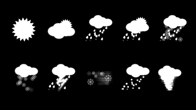 天气动画图标集标志符号天气预报角标多云