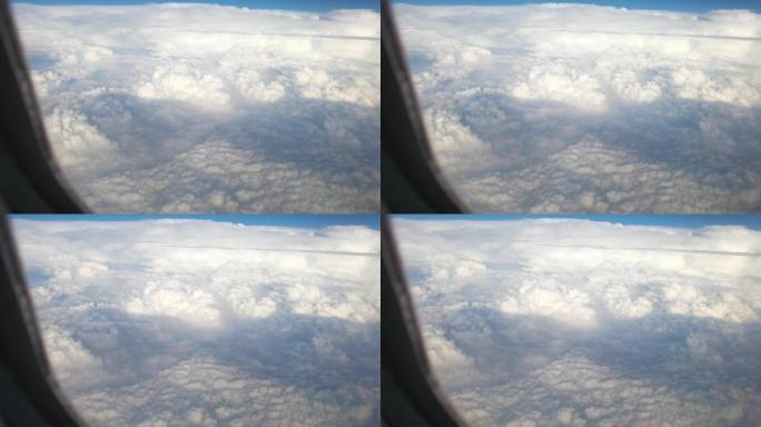 飞机拍摄云层流动