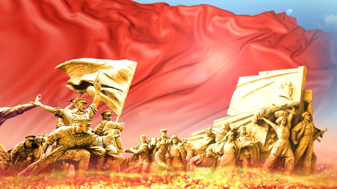 红军人民英雄红旗背景
