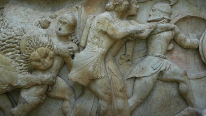 古希腊巨石雕带，代表巨石之战