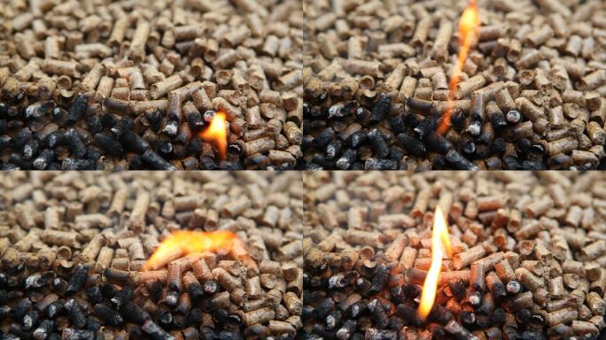 木块作为替代热源燃烧