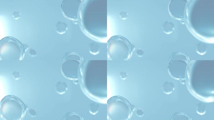 优雅气泡保湿补水蓝色泡泡背景