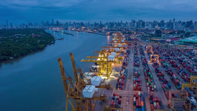 商业集装箱港口码头物流运输港口进出口集装