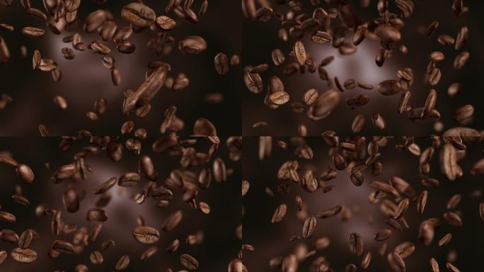 落下咖啡豆动画视频4K循环背景