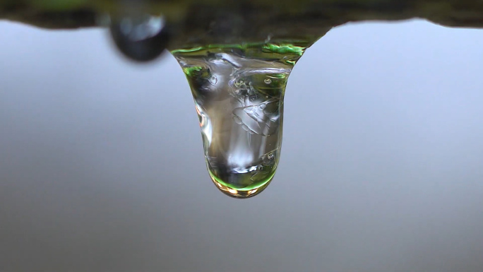 滴水水滴结冰冰柱融化环境保护，多镜头特写