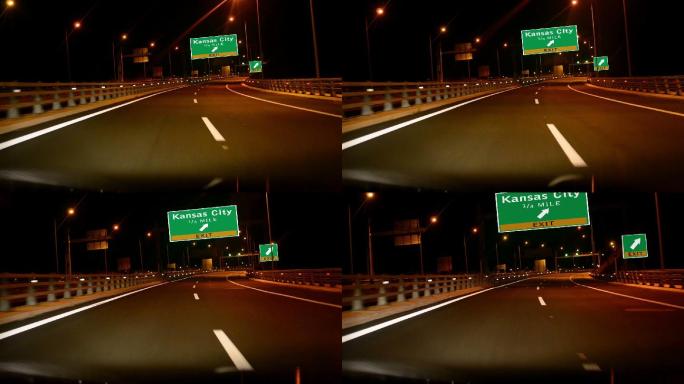 夜间在高速公路上行驶