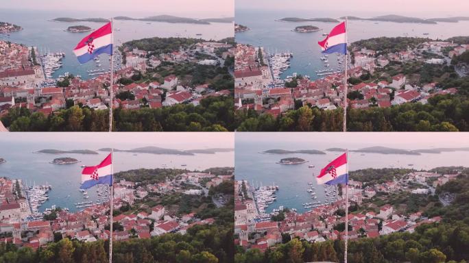 迎风飘扬的克罗地亚国旗