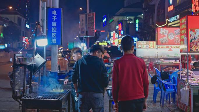 4K昆明夜市小吃地摊