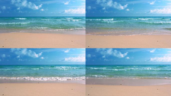 大海4K海浪浪花潮水风光风景海天一色蔚蓝