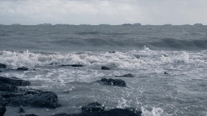 琼州海峡-海浪