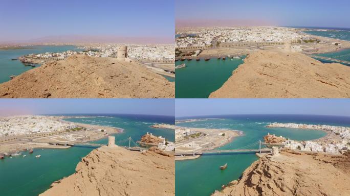 阿曼苏尔市鸟瞰图实拍视频素材