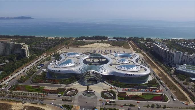 三亚海棠湾免税城航拍外景视频