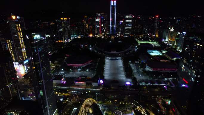 广州中信大厦天环广场体育中心夜景