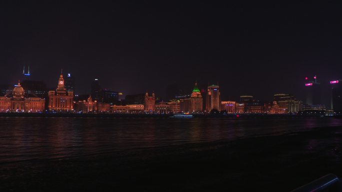 上海滩夜景夜景黄浦江夜景