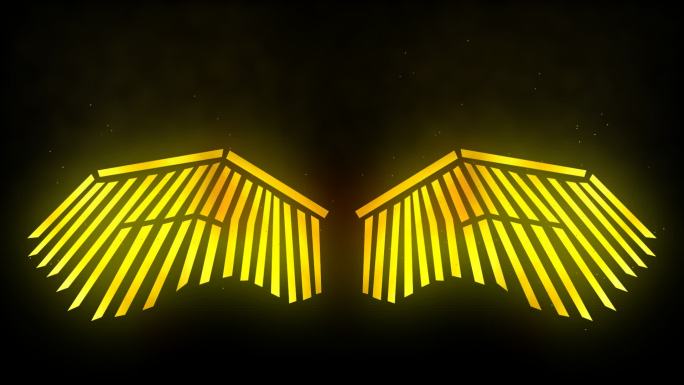 金色粒子翅膀扇动