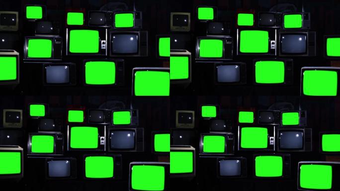 许多电视都是绿色屏幕。