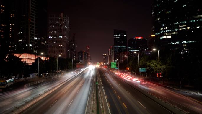 北京城市夜景流光