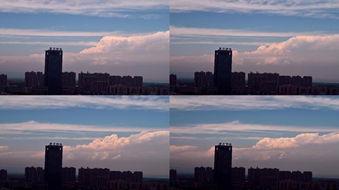 城市白云蓝天延时