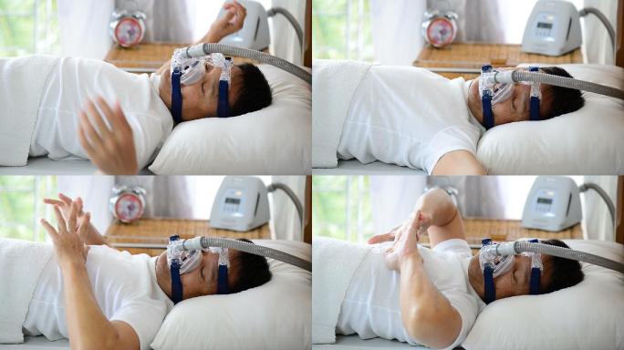 男子戴氧气罩醒来吸氧患者病患