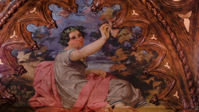 意大利文艺复兴时期别墅华丽房间里的壁画