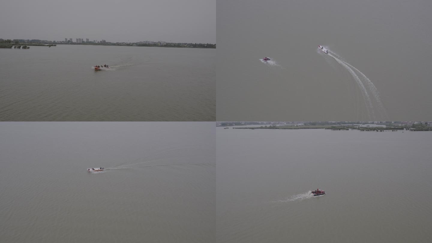 消防队水上救援航拍