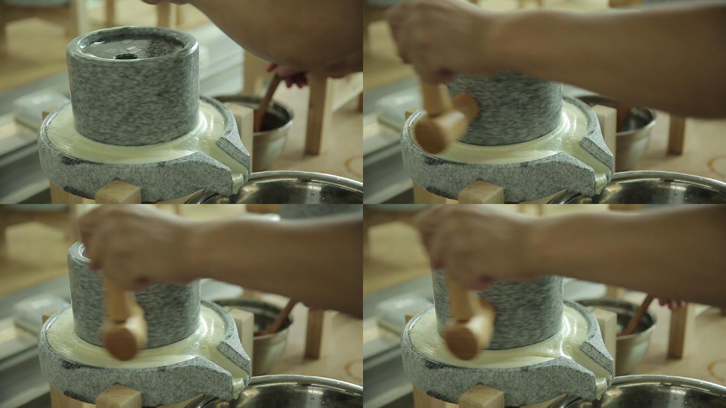 石磨磨豆子豆浆做豆腐(7)