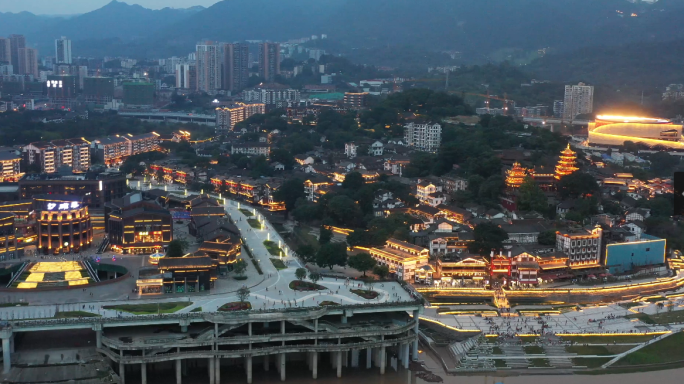 重庆磁器口新街夜景