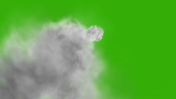 在绿色屏幕背景上的烟雾