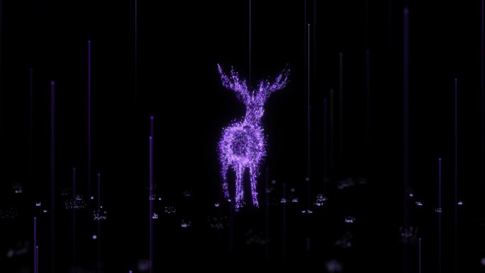 鹿粒子线条水花旋转