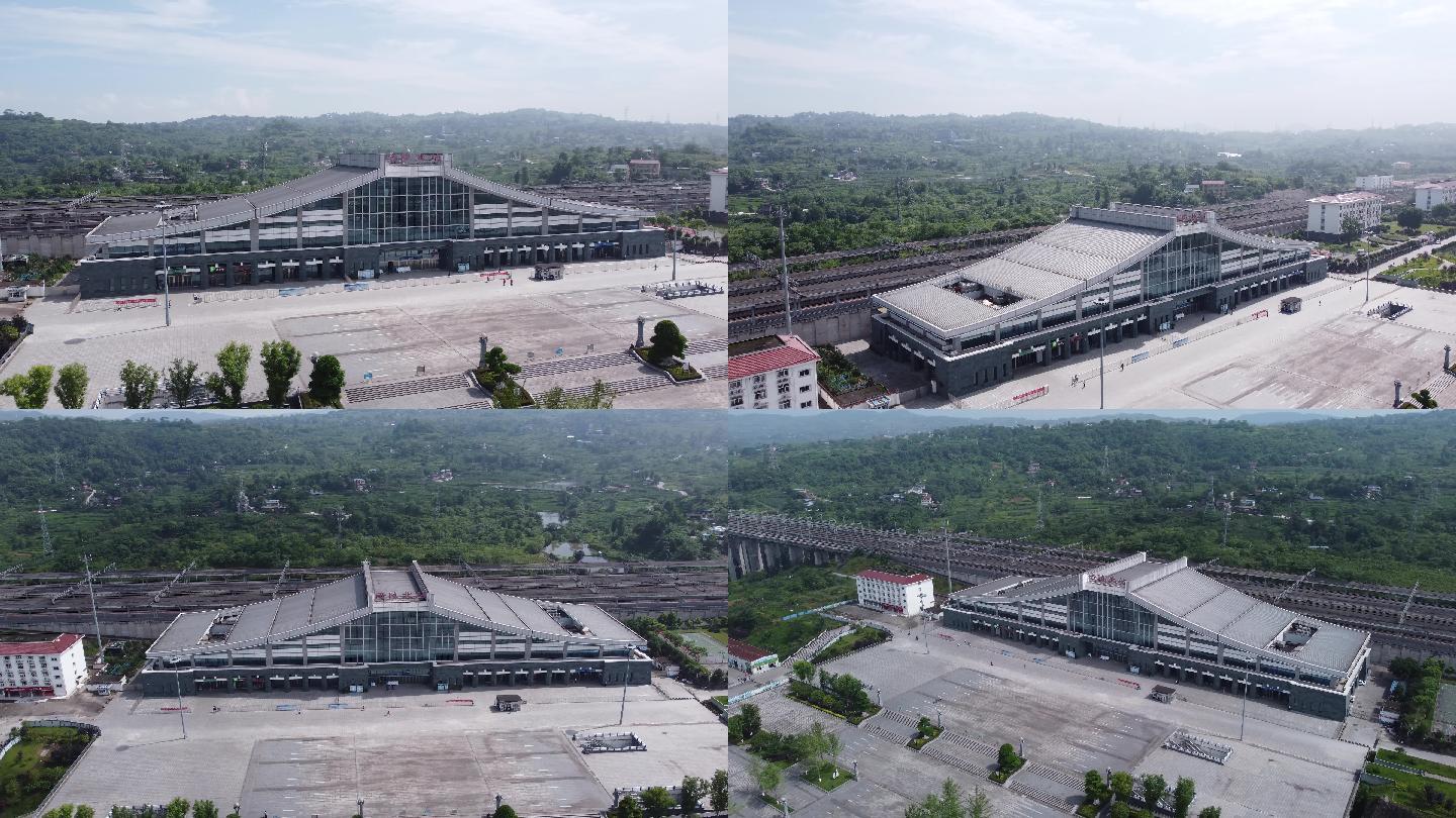 航拍重庆涪陵高铁北站vjs