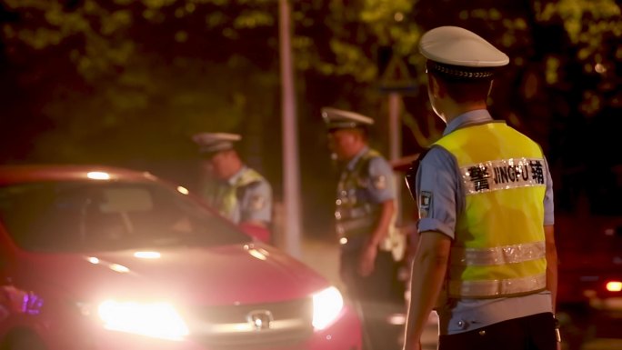 【4K】交警查酒驾素材