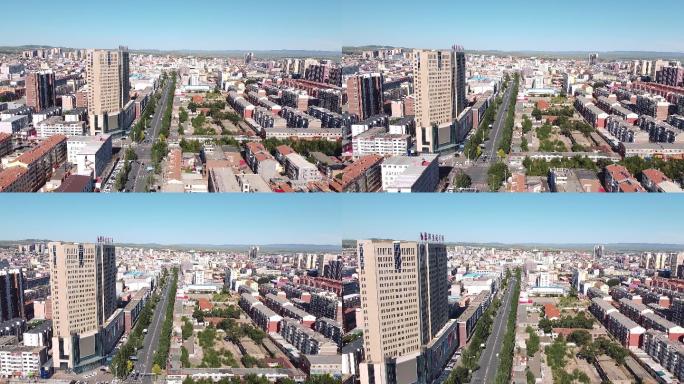 集宁乌兰察布地标航拍素材内蒙古自