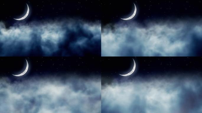 多云的夜晚的月亮