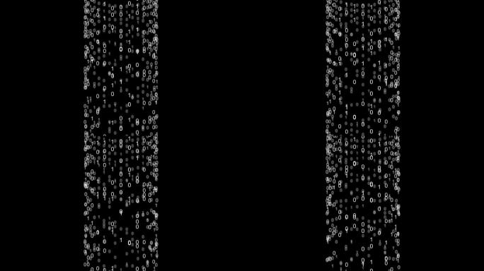 4K二进制数字落下数据流无缝循环有景深