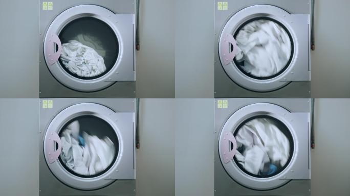 转动的洗衣机