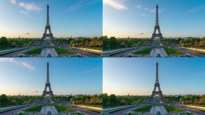 黎明时分巴黎埃菲尔铁塔
