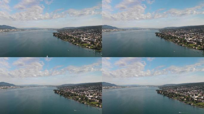 瑞士苏黎世湖鸟瞰图