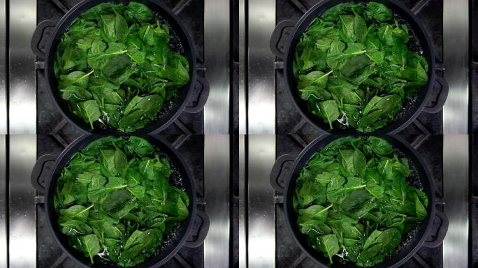 煮菠菜蔬菜视频蔬菜素材蔬菜镜头