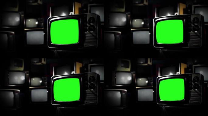 绿色屏幕的电视