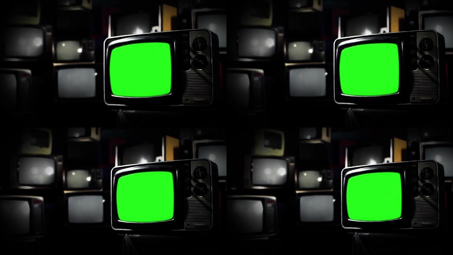 绿色屏幕的电视