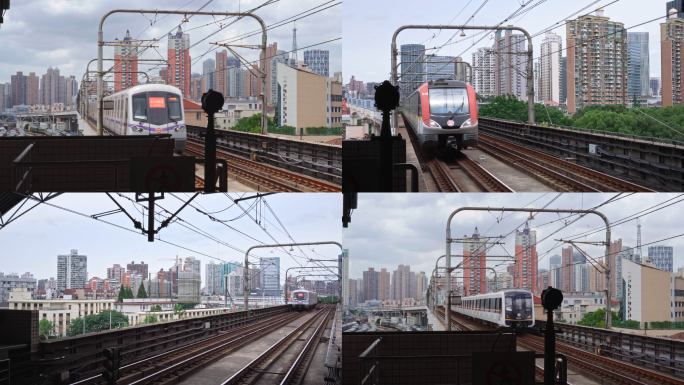 上海地铁三号线四号线地铁进站