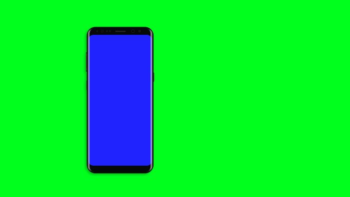 绿色背景上蓝色背景智能手机