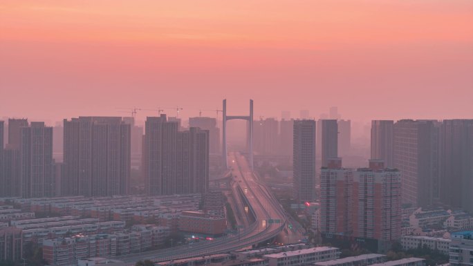 郑州农业路大桥日出延时4k