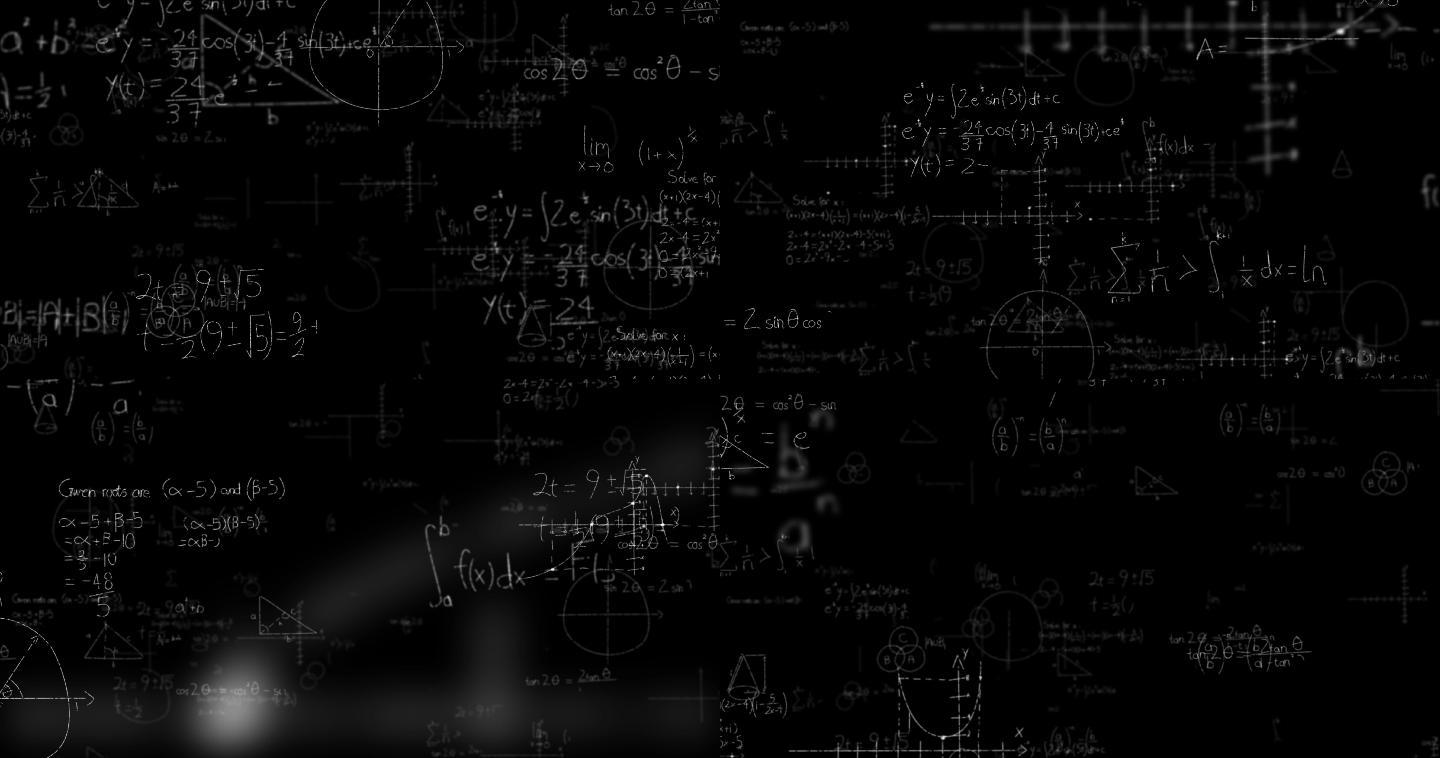 黑板上的数学公式黑色背景