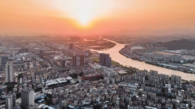 珠海城市上空航拍企业房地产宣传素材