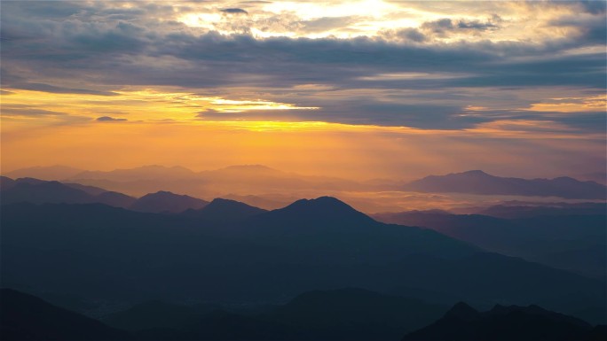 高山日出延时摄影空镜素材